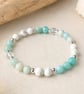 Amazonite, Howlite & Clear Quartz Bracelet - Crystal Jewellery Gift for Her - Image 1