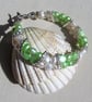 Apple Green & White Freshwater Pearl Glamour Bracelet "Mint Crush" - SALE - Image 2