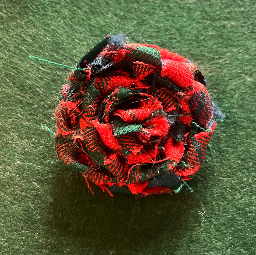 Shabby chic tartan hair clip