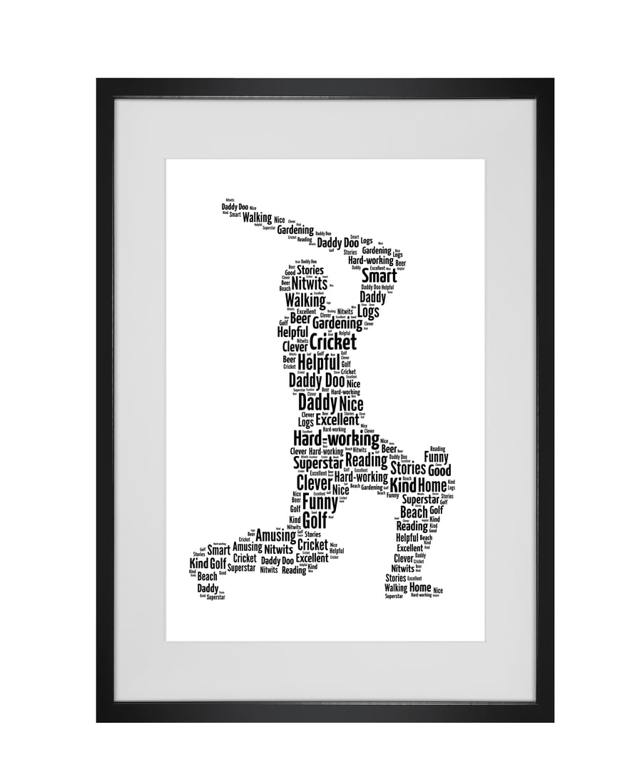 Personalised Cricket Design Word Art Gifts 