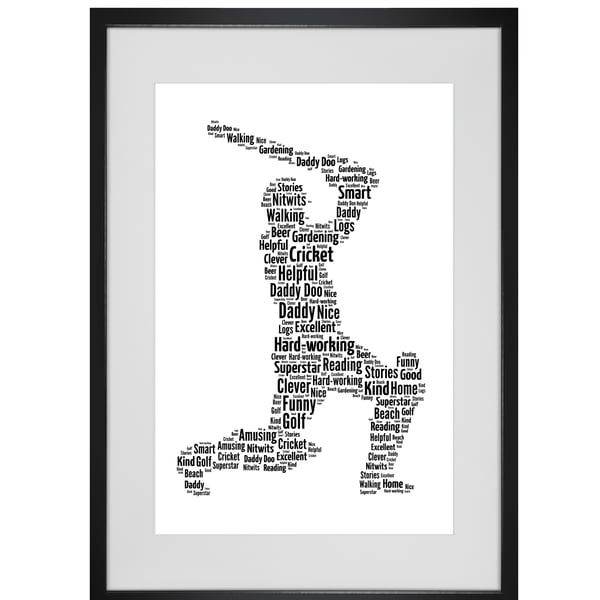 Personalised Cricket Design Word Art Gifts 