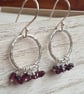 Garnet earrings, January birthstone, Deep red gemstone dangle earrings - Image 2