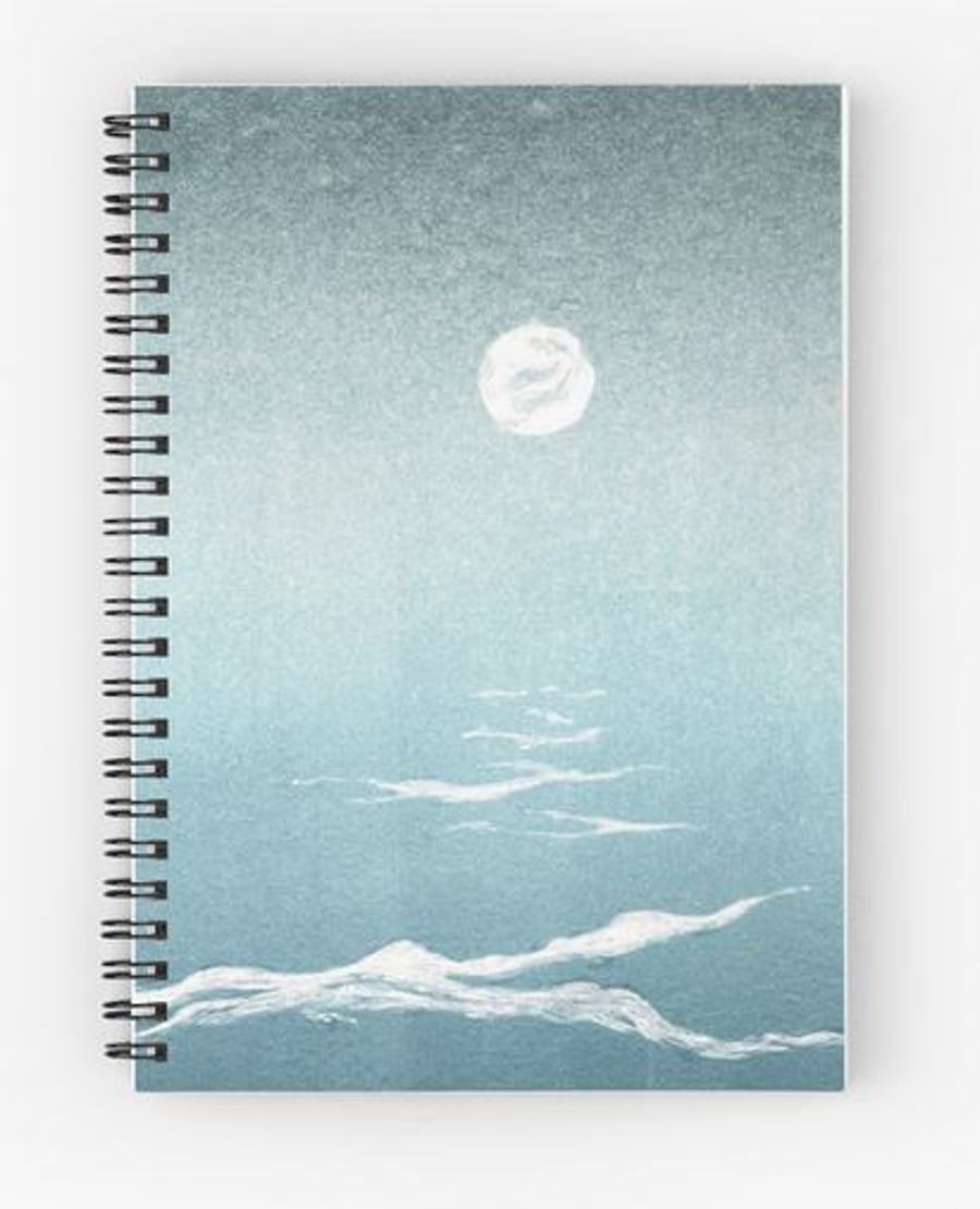 Mangata moon over the ocean 6x8inch spiral notebook