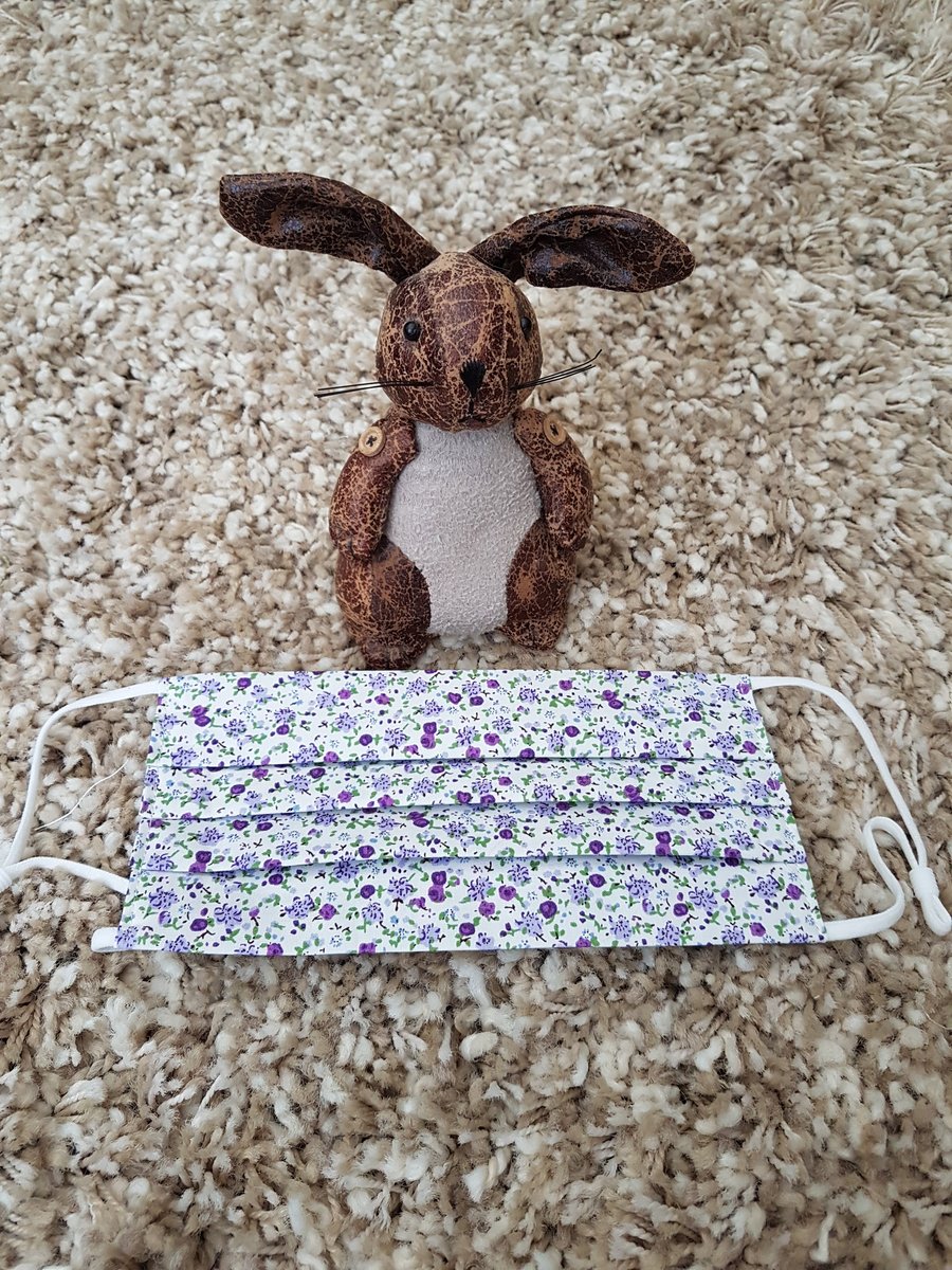 Adult face covering - Purple Ditsy Flower print 