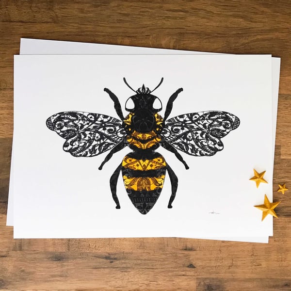 Lacey Bee - A4 Giclée Art Print