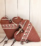 AUTUMN ACORN HEART - checked cotton with lavender - Image 2