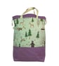 XXL drawstring knitting bag with Woodland creatures print, supersized  - Image 1