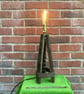 Rustic Oak Tripod Table Lamp made with Whiskey Barrel Staves