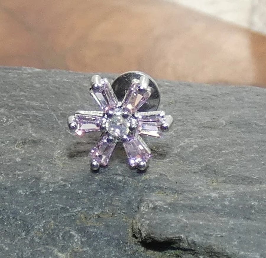 Surgical Steel Pink Labret Stud Earring