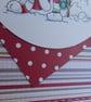 Snowman and Robins Happy Christmas Card - Stripes - Image 9