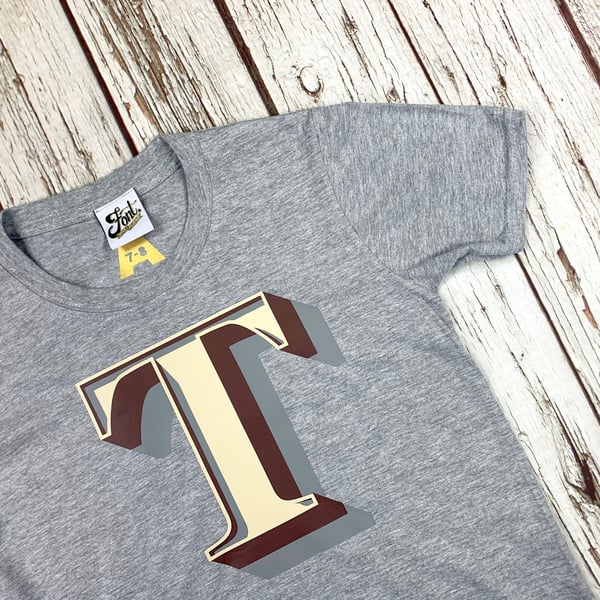 Childrens Alphabet T-Shirt- Personalise your Kids Initial Monogram top Letters