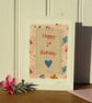 Pretty 1st Birthday card for a special little girl! Hand-stitched keepsake - Image 2