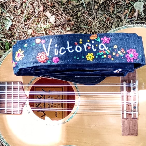 Personalised ukulele strap, custom uke neck strap