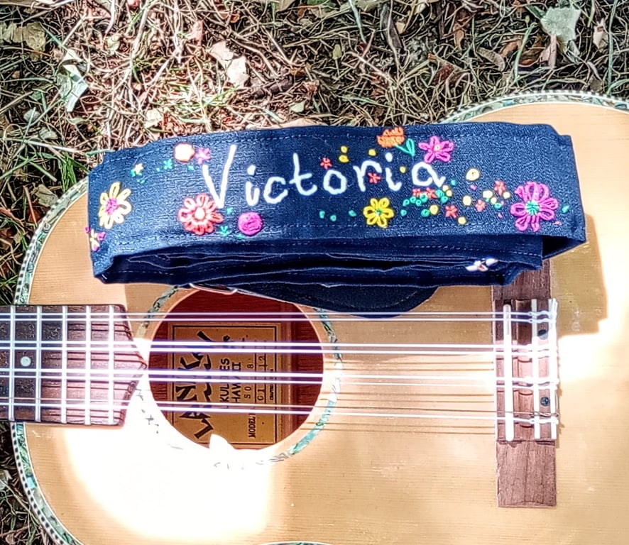 Personalised ukulele strap, custom uke neck strap