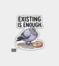 Funny Die Cut Vinyl Sticker - Grumpy Pigeon & Doughnut