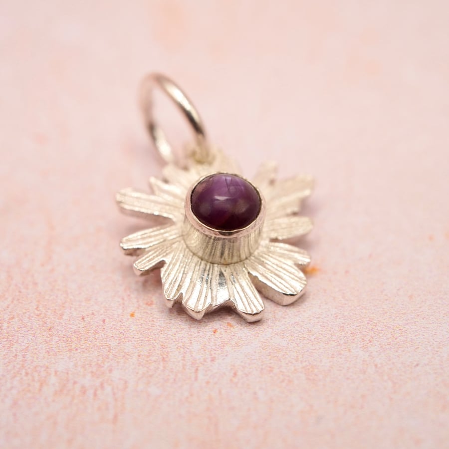 Star Ruby Silver Pendant Handmade