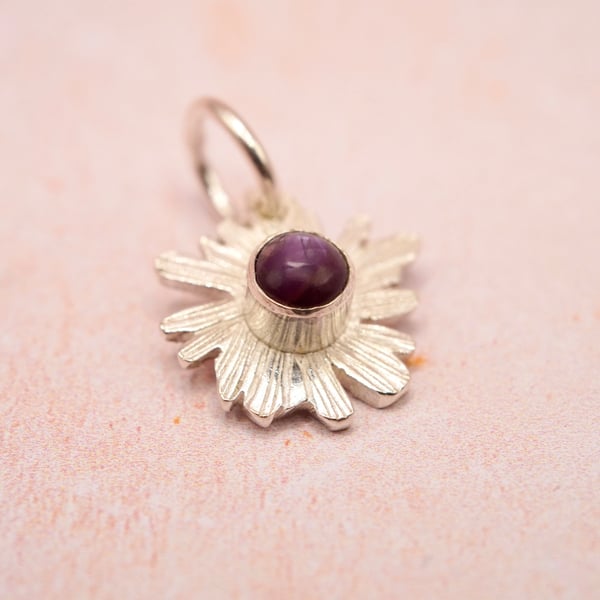 Star Ruby Silver Pendant Handmade
