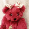 Unique artist bear, hand embroidered teddy bear, one of a kind collectable bear