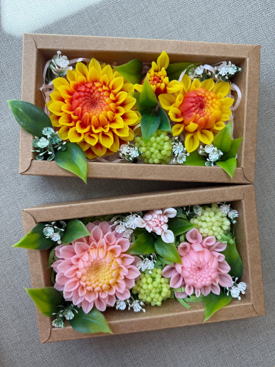 Dahlia Soap Flowers – Teacher Gift – Thank You Present – Floral Gift for Her 