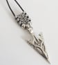 Mens  Necklace Pendant, Arrowhead Pendant adjustable Leather and Chainmaille - Image 3