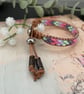 Leather wrap glass beaded boho design adjustable bracelet , gift for teen girl - Image 5
