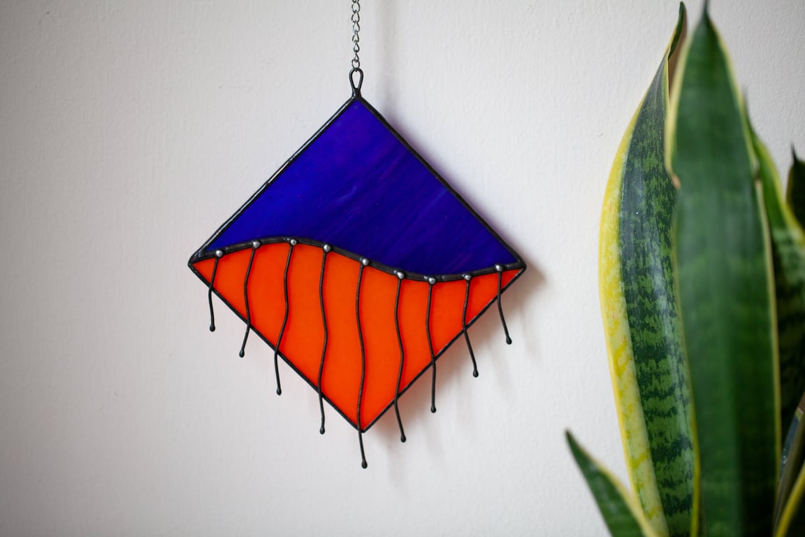 Stained Glass Suncatcher Colourful Abstract Wall or Window Hanging