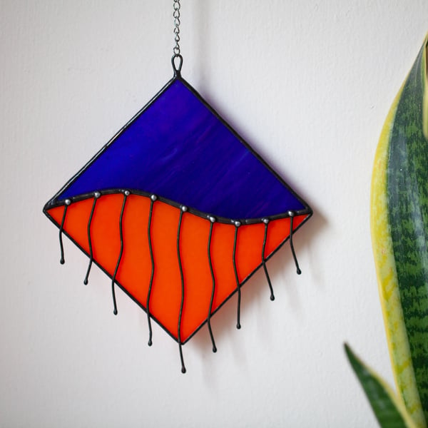 Stained Glass Suncatcher Colourful Abstract Wall or Window Hanging