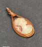 Vintage Cameo,  wire wrapped pendant in copper wire  - Image 3