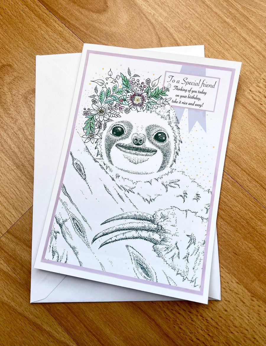 Birthday card - ‘Sloth’
