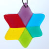 Rainbow Fused Glass Star Christmas Tree Decoration