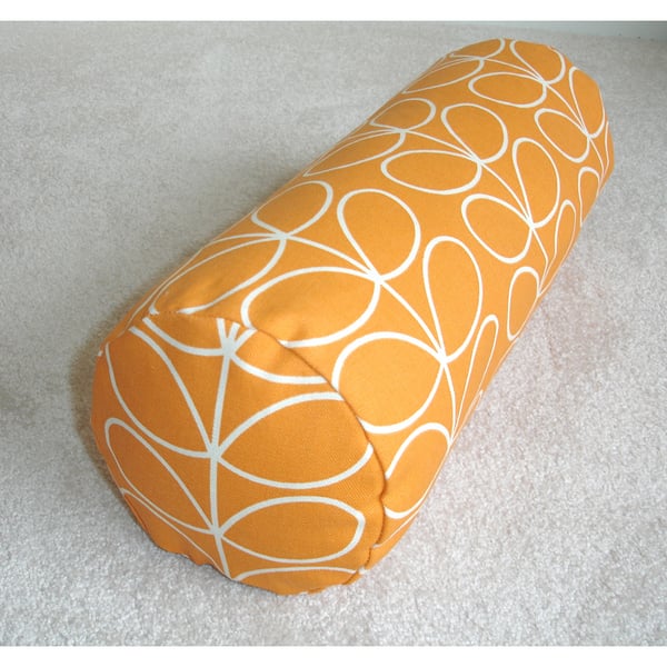 Bolster Cushion Cover 16"x6" Round Cylinder Neck Roll Pillow Orange