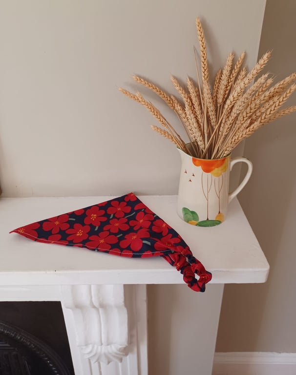 Red flower headscarf