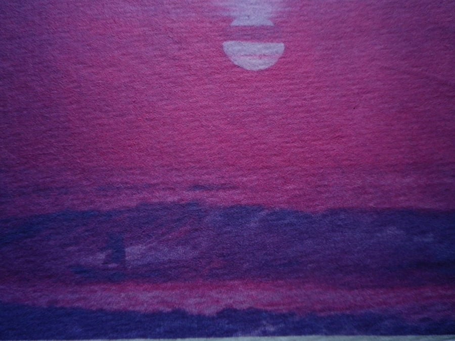 Sunset Surfer, .A4 unframed, mounted, free hook & easel, ref 6149 free shipping