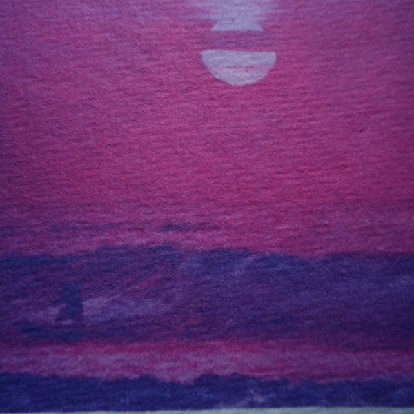 Sunset Surfer, .A4 unframed, mounted, free hook & easel, ref 6149 free shipping