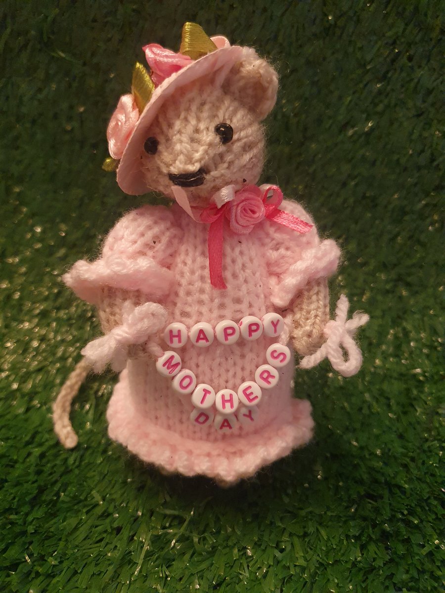 Hand Knitted Mini Mouse with Message