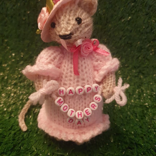 Hand Knitted Mini Mouse with Message