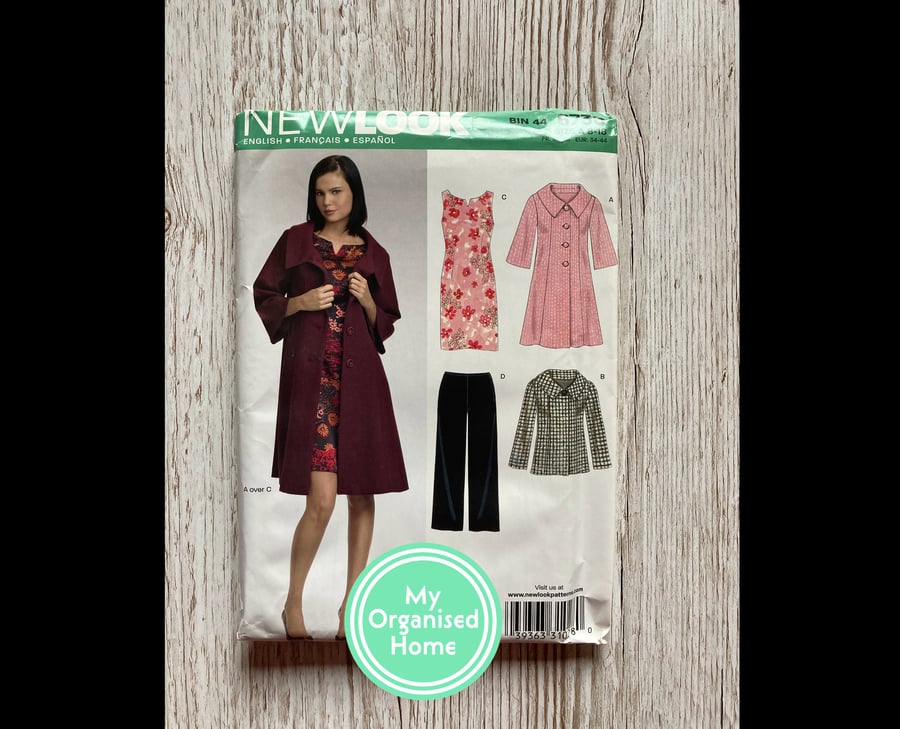 New Look 6736 sewing pattern, sizes 8-18 - unused pattern, in factory folds