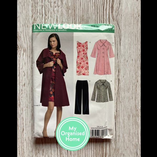 New Look 6736 sewing pattern, sizes 8-18 - unused pattern, in factory folds