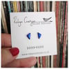 extra small blue triangle earrings