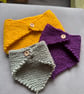 Hand Knit Cottagecore Dog Bandanas. Cosy Buttons & Country Charm