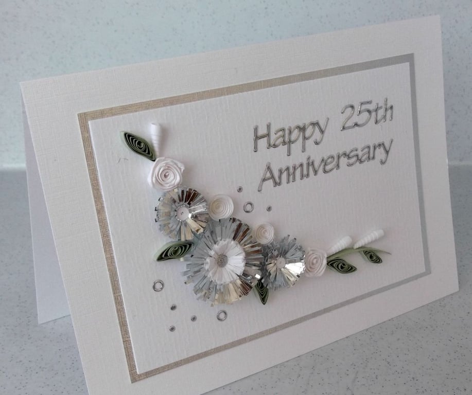 25th silver wedding anniversary card