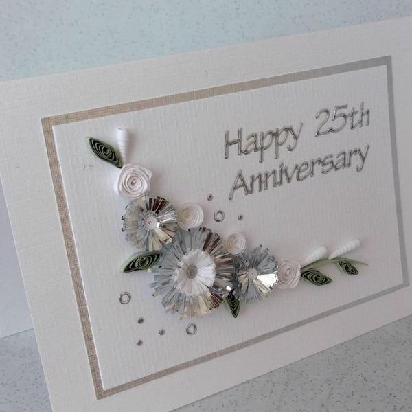 25th silver wedding anniversary card