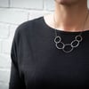 Urban Ocean Linked Necklace. Textured Organic Oxidised Silver Chain Necklace.