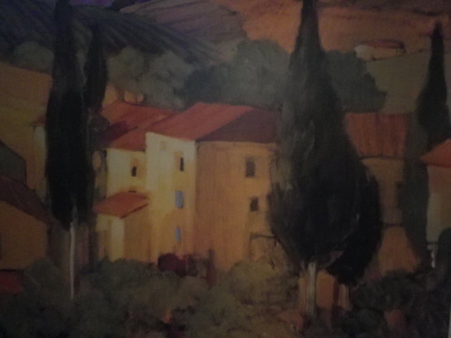  Tuscan Town House, A4 unframed , mounted, free hook & easel, free shipping 2494