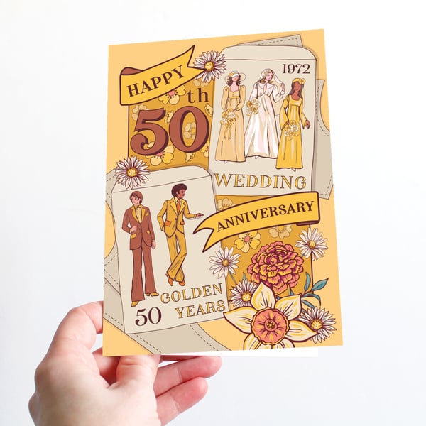 50th Wedding Anniversary, 50 Golden Years Card