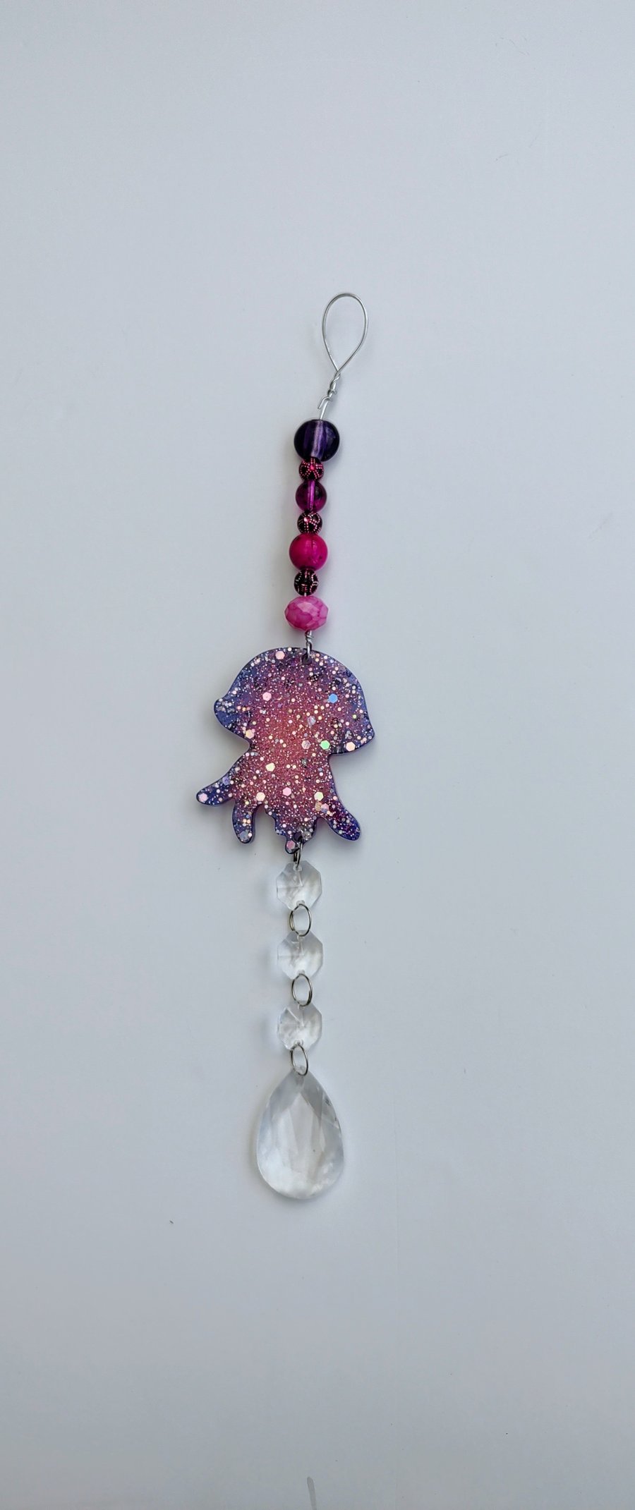 Sparkly Resin Sun Catcher Decoration - Jellyfish