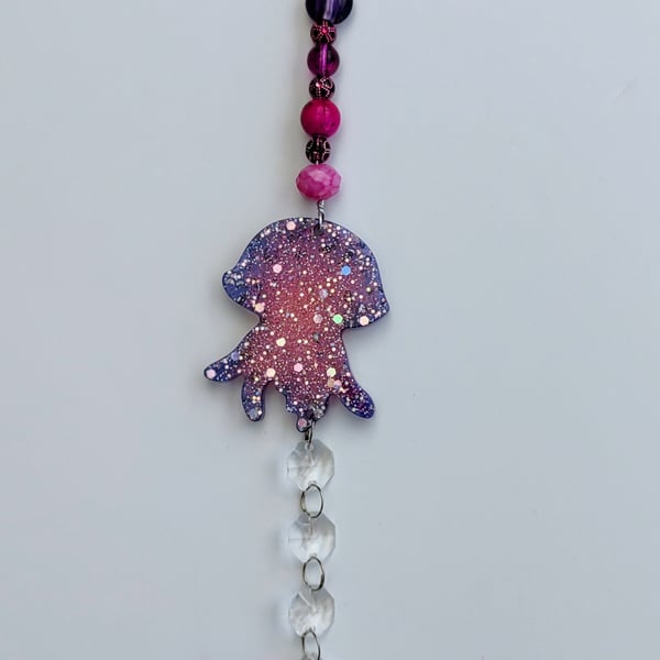 Sparkly Resin Sun Catcher Decoration - Jellyfish