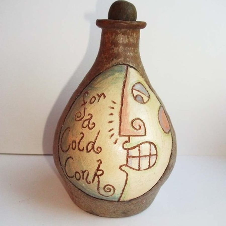 Large ceramic potion bottle - for a cold conk