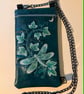 Embroidered Dragonfly Crossbody Bag – Dark Green Vinyl  - Image 1