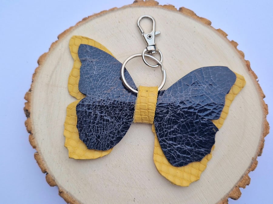Leather Butterfly Bag Charm